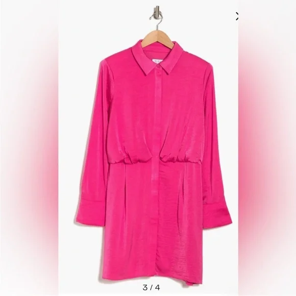 BCBG Hot Pink Chiffon Short Dress. NWT, Meduim - Picture 5 of 7